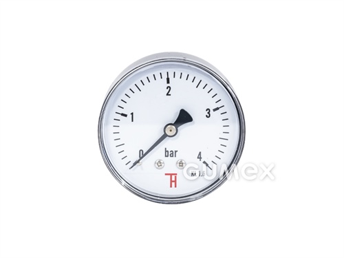 Standard Manometer mit dem Anschluss hinten, 63mm, Außengewinde G 1/4", 0-4bar, -40°C/+60°C, 